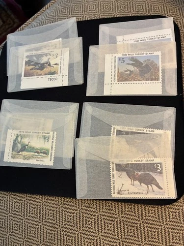 22--Mixed group of Wild Turkey Stamps Excellent Never Hinged