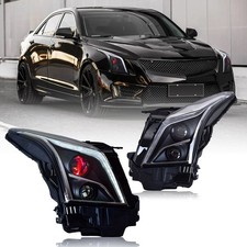 LED Headlights for Cadillac ATS 2013-2019 Red Demon Eye Sequential Front Lamps