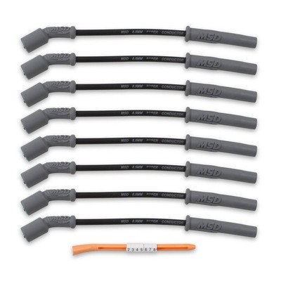 MSD Spark Plug Wire Set 32823; Super Conductor 8.5mm Black for LS Chevy Trucks