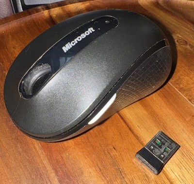 Microsoft Wireless Mobile Mouse 4000 Model 1383 Black With USB Receiver Dongle