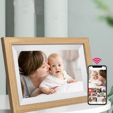 Dragon Touch Classic Digital Picture Frame - Brown, 10"