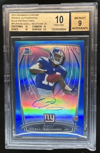 2014 Bowman Chrome Odell Beckham Jr. Rookie Auto Blue Refractor #/199 BGS 10