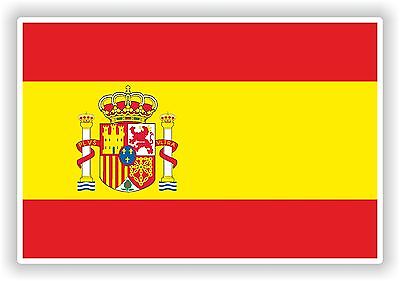 SPAIN Spanish National Flag ESPANA 2 50mm Decals x4 Vinyl Bumper-Helmet Stickers
