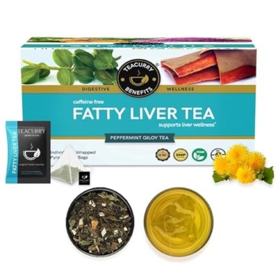 TEACURRY Fatty Liver Tea (1 Month Pack | 30 Tea Bags) - Helps With Fatty Liver