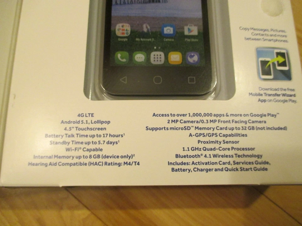 TracFone Alcatel Onetouch PIXI AVION 4G LTE Android Phone (No microSD Card) - Image 4 of 4
