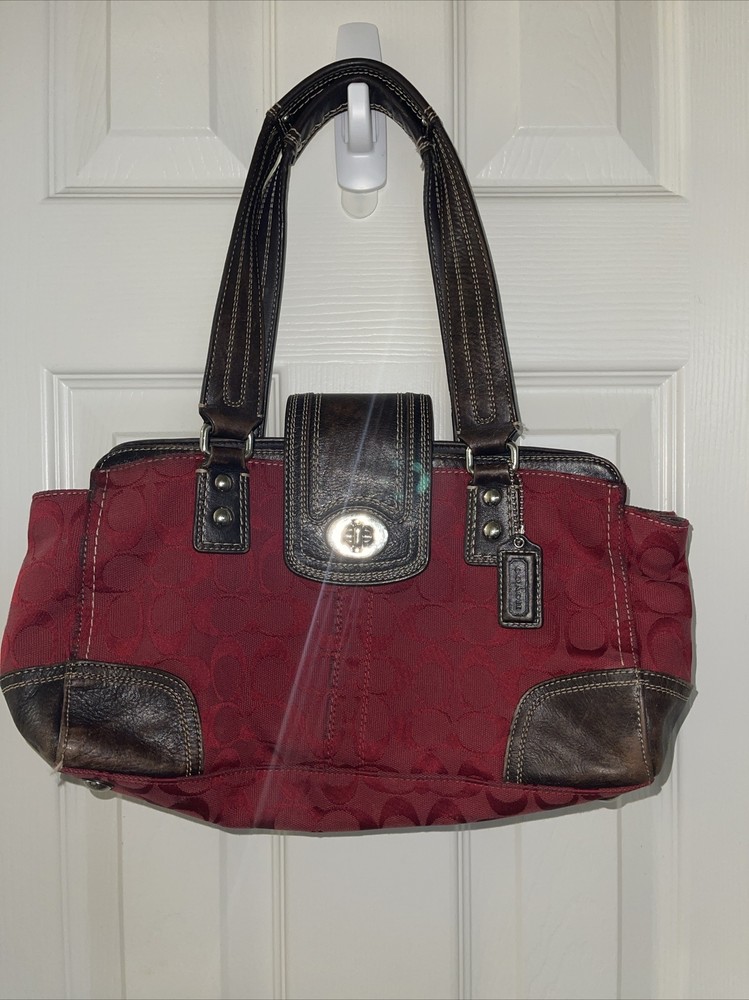 vintage top handle coach handbag