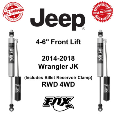 Fox Shocks Pair w/Reservoir 4-6'' Front Lift for 14-18 Jeep Wrangler JK RWD 4WD