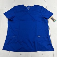 Cherokee Royal Blue Revolution Tech V-Neck Scrub Top Womens Size 2XL NEW