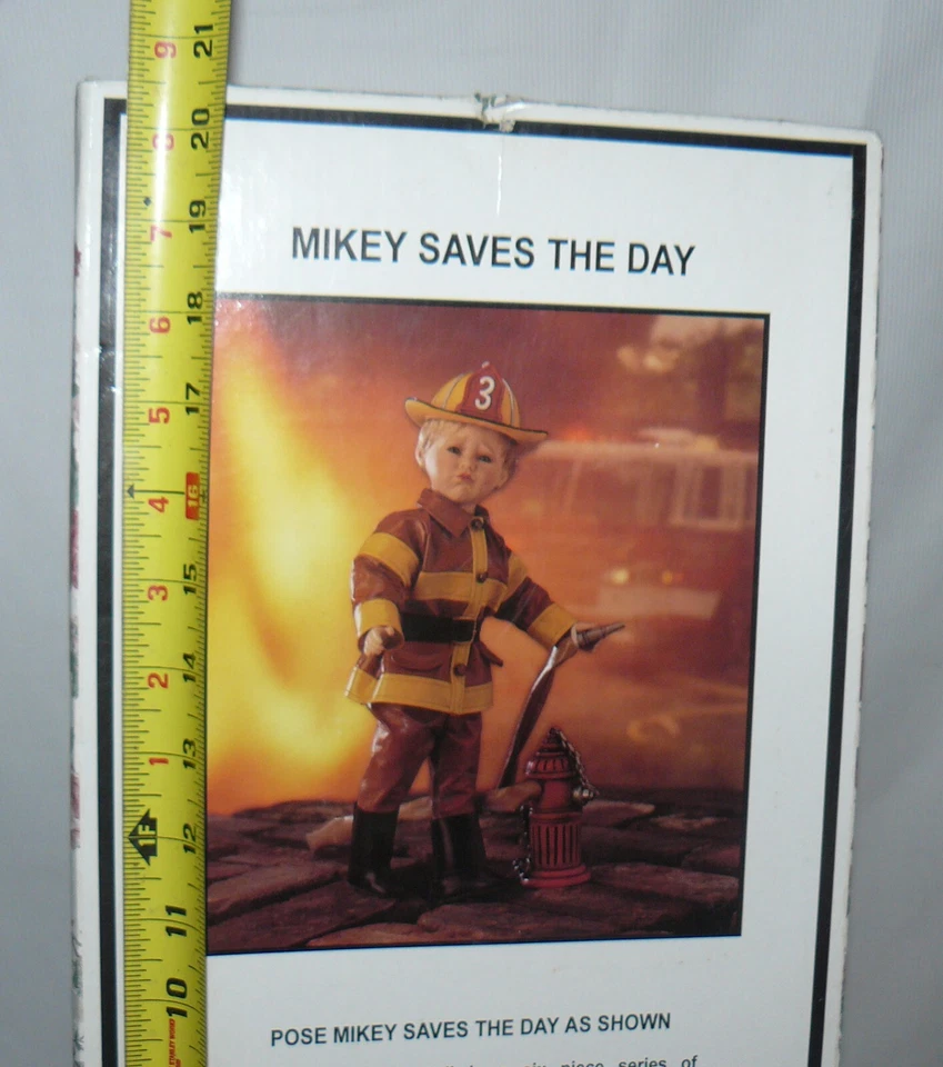 Gustave Wolff 18" Fireman Mikey Saves The Day Doll Signed Certificate Porcelain - Image 2 of 4