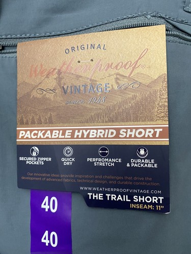 Weatherproof Vintage Men's Packable Hybrid Trail Shorts,Choose size&color, NWT. - Picture 3 of 12