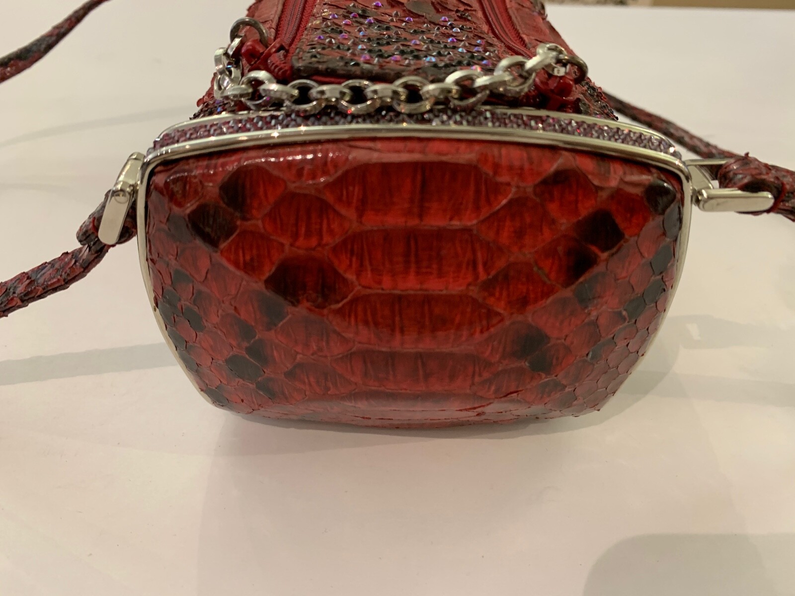 ❤️Judith Leiber Python Swarovski Crystal Handbag … - image 17