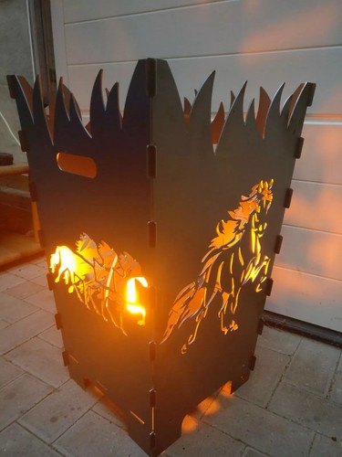 Feuerkorb Island Pferde xxl 40cm x 40cm x 70cm - Bild 2 von 3