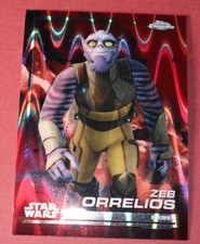 2024 Topps Chrome Star Wars Zeb Orrelios Red Raywave Refractor 126