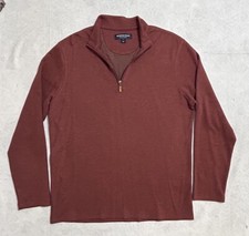 Mizzen  Main Performance Pullover Men's L Red 1/4 Zip Sweater Golf Casual