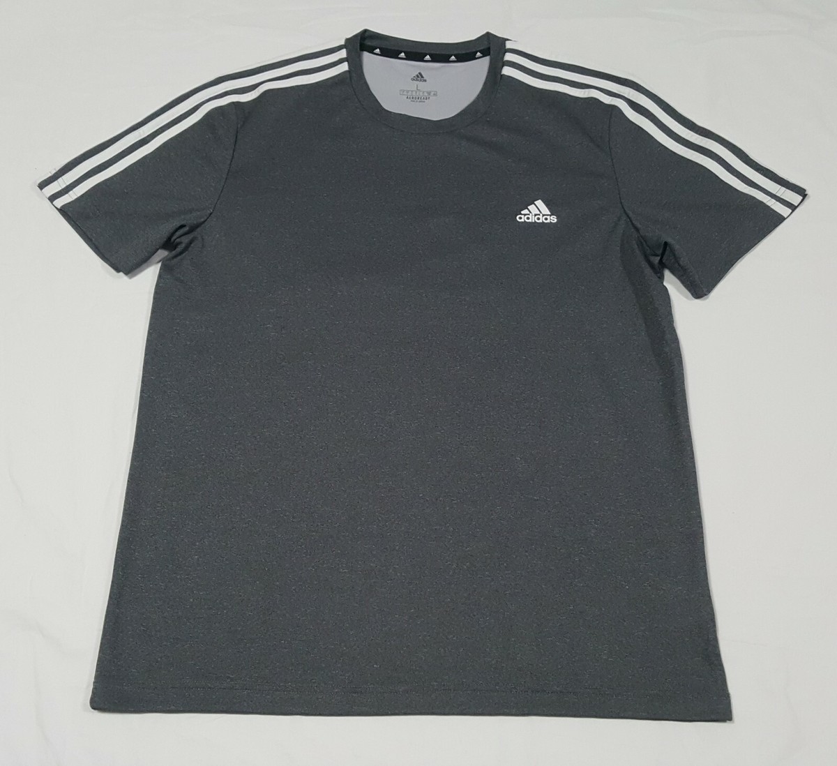 Adidas Mens 3-STRIPES Training Poly TEE Pes Sol T FM5775 gray Size
