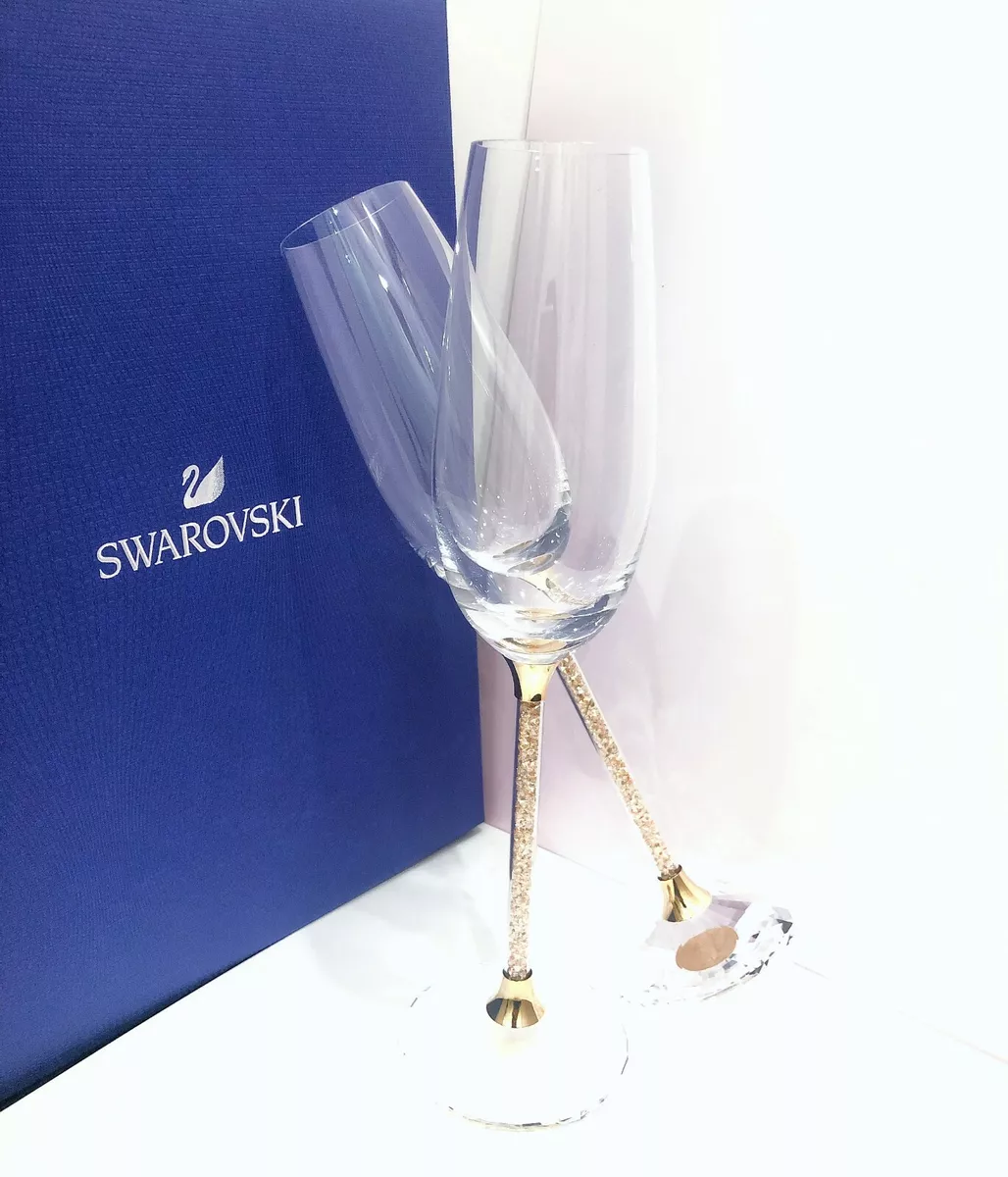 NEW SWAROVSKI Crystalline Toasting Flutes Wedding Champagne