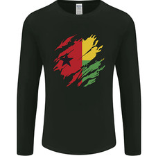 Zerrissener Guinea-Bissau Flaggen Tag Fußball Herren Langarm Maglietta