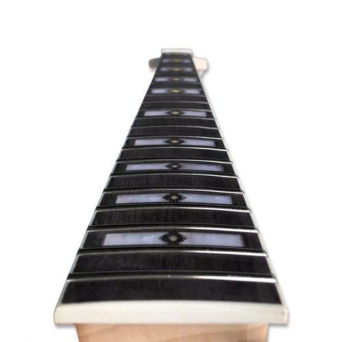 Mástil de guitarra de arce hágalo usted mismo para 22 trastes 24,75 pulgadas incrustación de bloque de diapasón de palo de rosa - Imagen 5 de 8