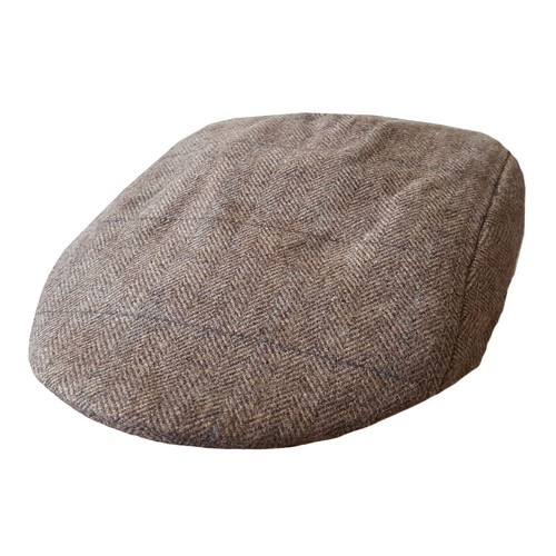 NEW MEN WOMEN WOOL BLENDED TWEED HERRINGBONE FLAT CAP - Picture 4 of 6