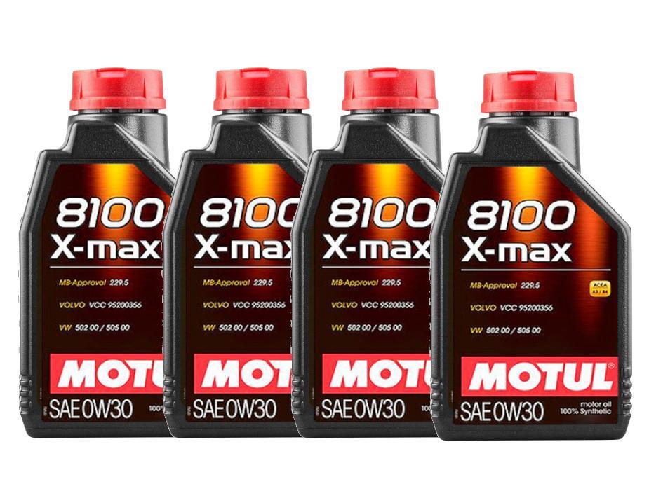 KIT OLIO MOTUL 8100 X-MAX 0W30 da 4 flaconi da 1 Litro