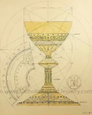 Eucharistic Chalice –8.5x11" from a Benedictine Abbey's design – Catholic Art Pr