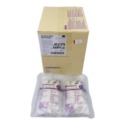 200 Pair Nitrile Gloves White Sterile Kimtech G3, 12  6 Mil Size 7.5 Exp 2027