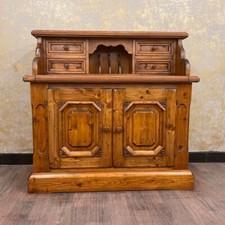 Voglauer Secrétaire Foncé Antique Anno 1900 Table de Bureau Rustique Maison Bois