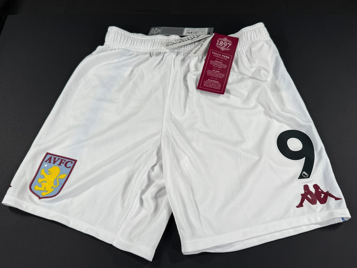 BRAND NEW 2020 2021 KAPPA ASTON VILLA HOME FOOTBALL SHORTS #9 MENS