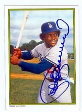 Pedro Guerrero autographed baseball card (Dodgers) 1986 Topps All Star Set #25