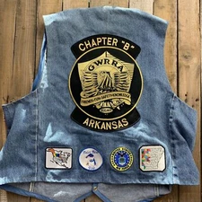 GWRRA Chapter B Arkansas Patch Men's Denim Vest Size 44