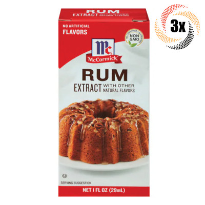 3x Pack McCormick Imitation Rum Flavor Extract | 1oz | Non Gmo Gluten Free