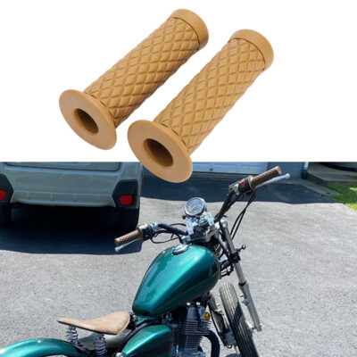Brown 7/8'' Hand Grips Handle Bar Rubber Gel For Honda Rebel CMX 250 500 Bobber
