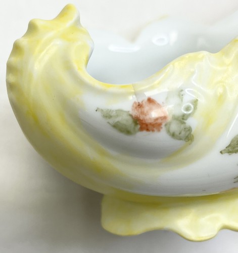 VTG Hand Painted Creamer Fluted Edge Yellow Peach Roses Cottagecore Victorian - 第 8/11 張圖片