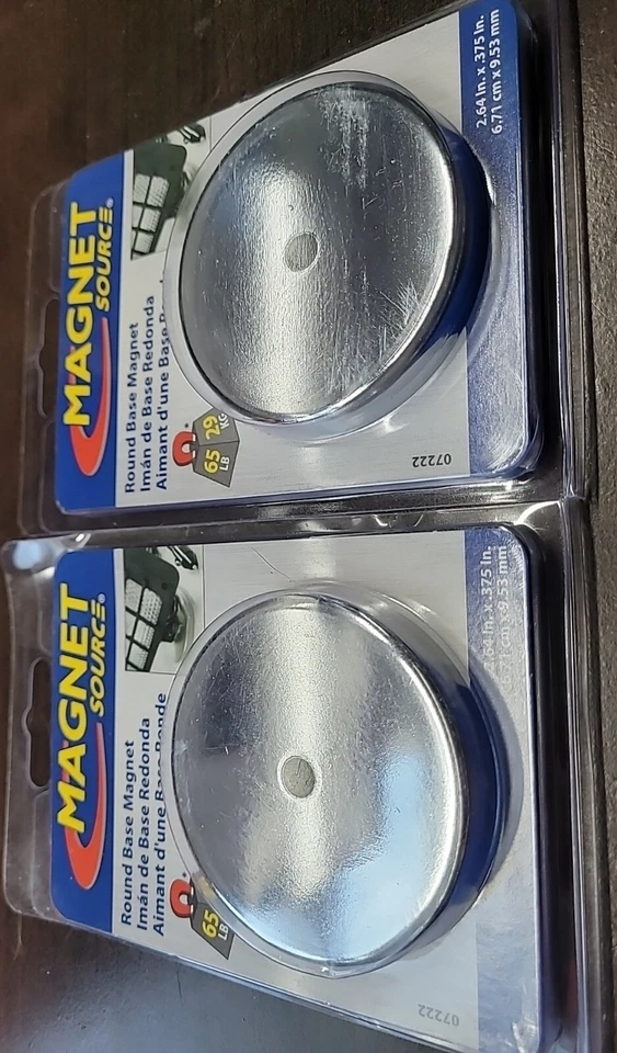 2 Pack of Round Base Magnets #07222 Holds 65 lbs. or 29 kg. By Master Magnetics - Image 2 of 4