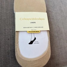 Catherine Malandrino liner socks with silicone gripper 5 Pair Mixed Colors