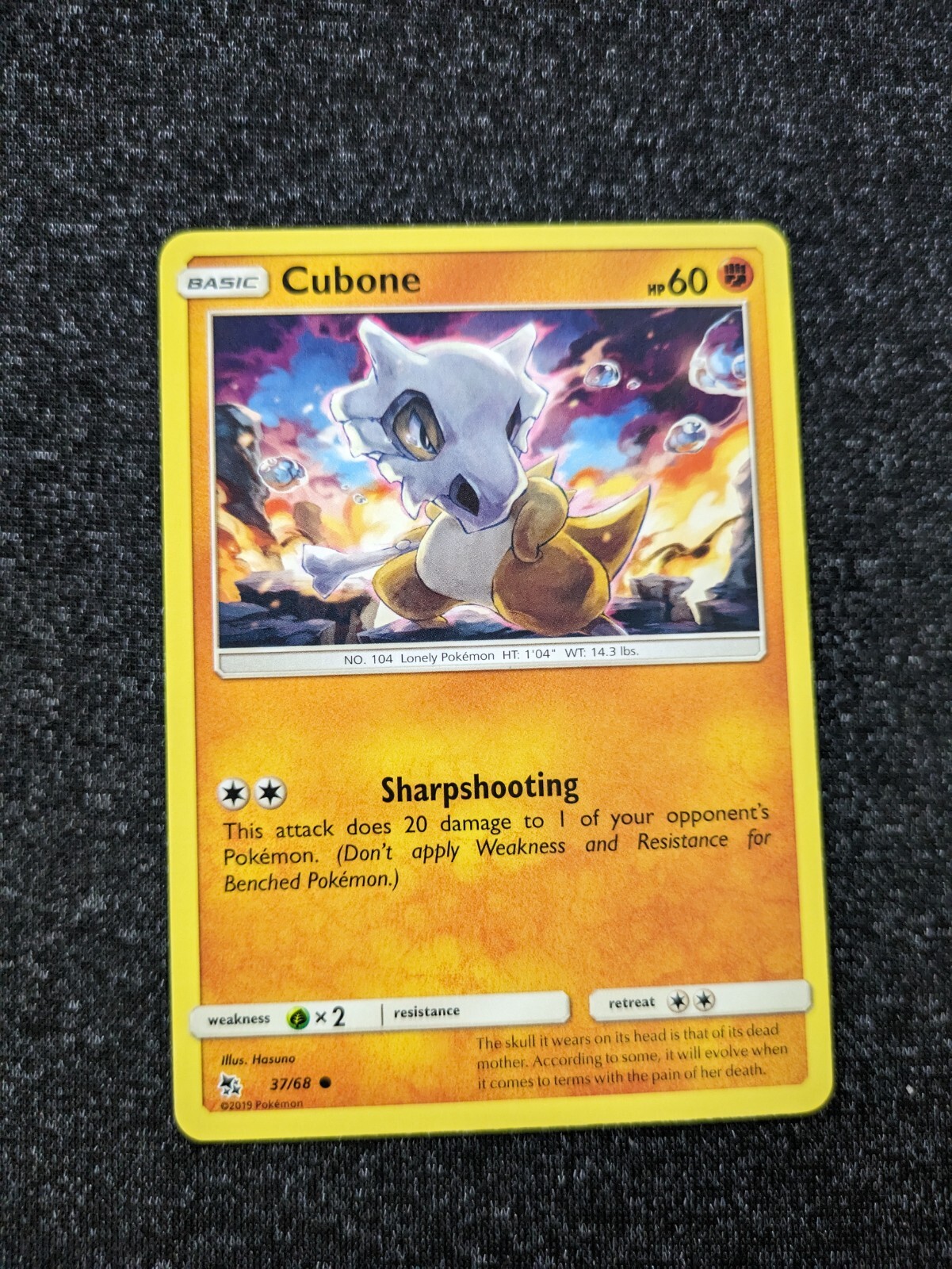 Cubone 37/68- Hidden Fates- Common- NM/M