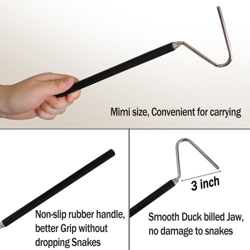 47" Snake Tongs Catcher+40" Collapsible Snake Hook Reptile Grabber Handling Tool - Picture 6 of 13
