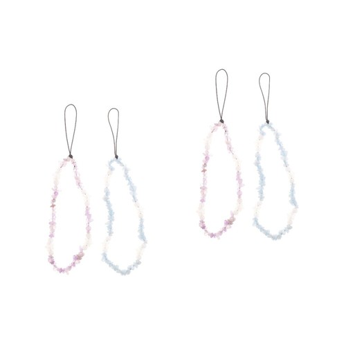 Set of 2 Mobile Phone Straps Cellphone Crystal Lanyard Blingcell
