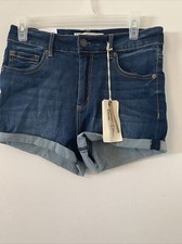 Garage Jean Shorts High Waist Retro Denim Shorts Size 7 Cuffed Pockets NWT 