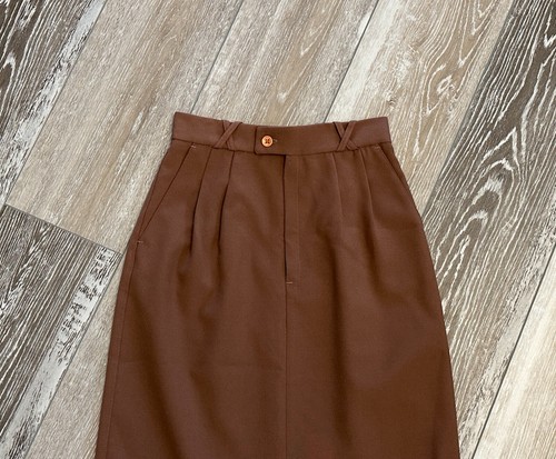 VINTAGE CONDOR CALIFORNIA WOMAN'S SKIRT SZ 5 6 MIDI LENGTH BROWN - Picture 2 of 8