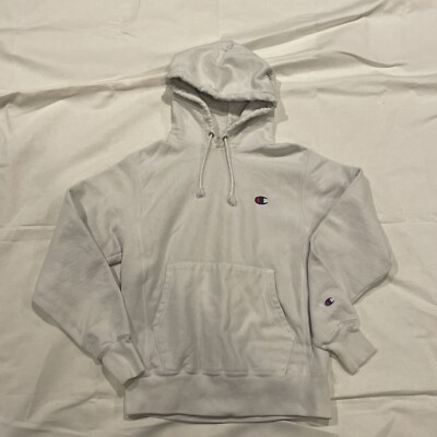Champion Reverse Weave Hoodie White Men's Size Small S RN #15763