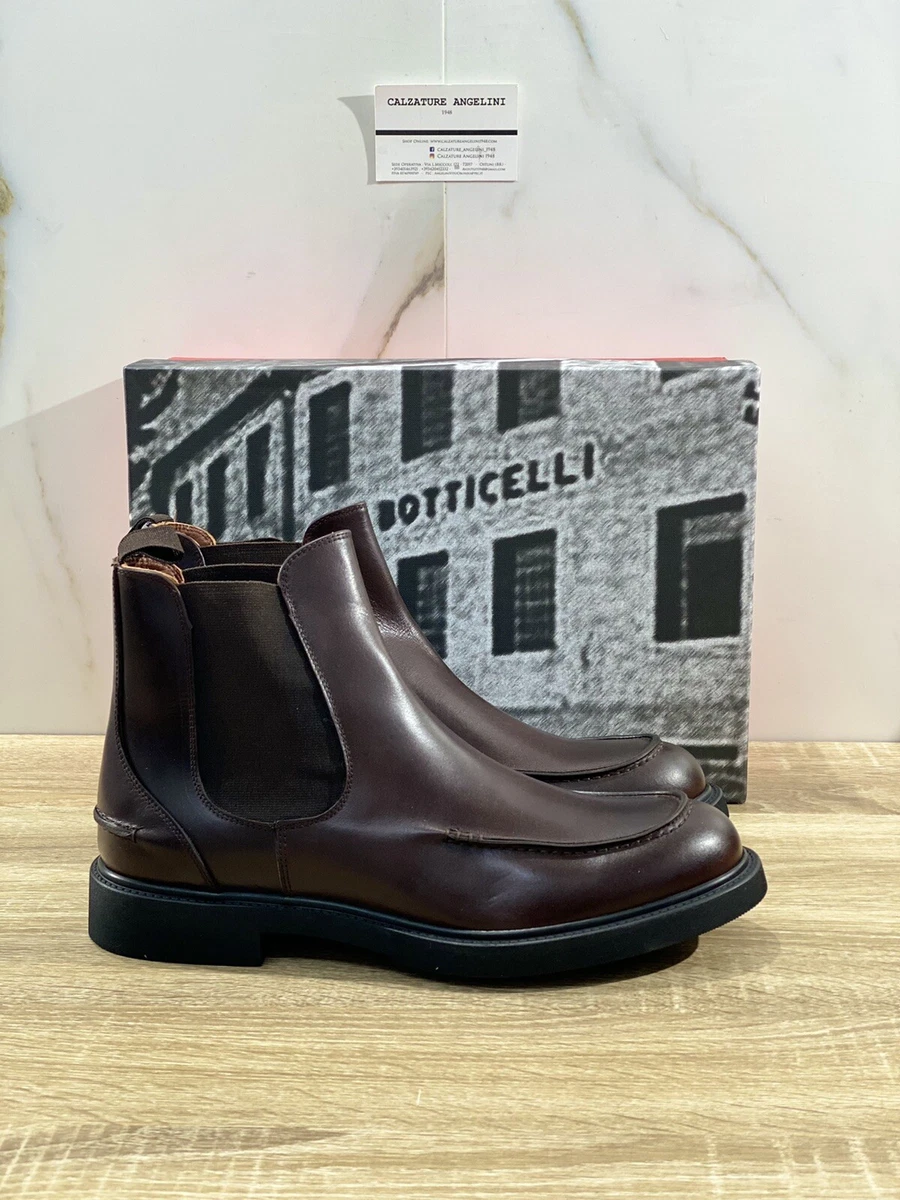 Botticelli Mens Shoes Beatle Brown Leather Luxury Man Boots Botticelli 44
