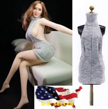 1/6 sexy women backless wool mini dress for phicen hot toys kumik ❶US seller❶