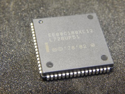 INTEL EE80C188XL12 MPU 188 PROCESSOR CISC 16-BIT CHMOS 12MHZ 68-PIN PLCC -USA