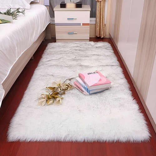 Large Faux Fur Sheepskin Rug Fluffy Mat Room Sofa Hairy Mat Shaggy Floor Carpet - Picture 9 of 17