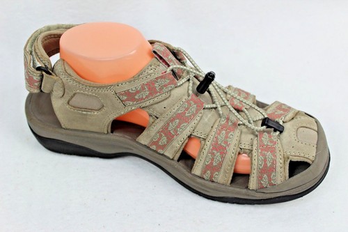 LL Bean Women's Beige/Pink Leather Walking Hiking Sport Sandals Size 10 M - Picture 4 of 12