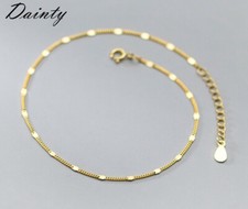 DAINTY Women Girl 925 Sterling Silver Thin Bar Chain Foot Bracelet Anklet 8-9.5"