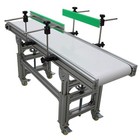 Flat Belt Conveyor 70.86X12" Double Fences Pvc Belt Conveyor 4-20m/min Adjust