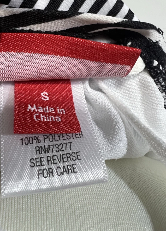 Tankini para mujer talla S negro blanco rayas volantes acolchado halter top de baño Foto 4 de 4