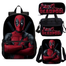 Funny Deadpool Superhero School Bag Backpack Insulated Lunch Bag Pencil Case Lot